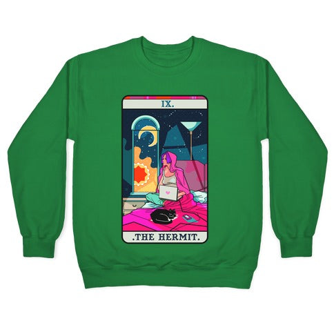 Hermit Tarot Card Crewneck Sweatshirt